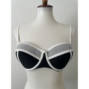 Kendall + Kylie Swim Color Block Mesh Bikini Top